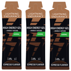 Lightning Endurance High Energy Gel + Double Caffeine - Espresso - 24 x 60 ml